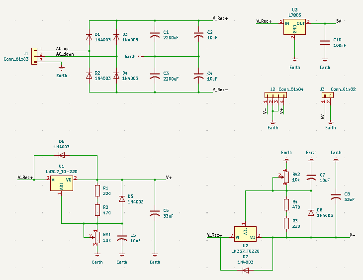 The schematic designed for the 24V transformer.